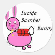 suicide bunny round stickers