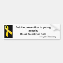 Suicide prevention bumper sticker