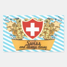 Suisse chic sticker rectangulaire