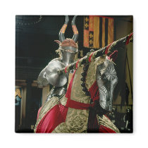 Suit of armour and matching horse armour fridge magnets