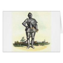 Suit of armour with backdrop cards