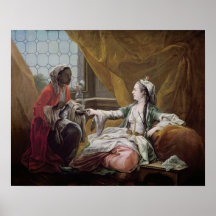 Sultana being offered coffee by a servant poster