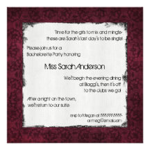 Sultry Floral Bachelorette Party Invitation