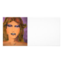 Sultry Woman Sketch Customized Photo Card
