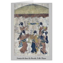Sumiyoshi dance by Hosoda, Eishi Ukiyoe Greeting Card