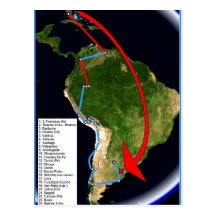 Summary Description Espa?ol: Map of the first voya Postcard