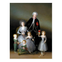 Summary Description Los duques de Osuna y sus hijo Postcard