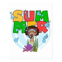 SUMMER African American Girl Tshirts and Gifts Postcard