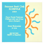 Summer and Spring Book Club Schedule & Invitation invitations