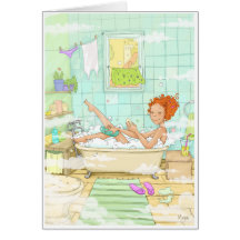 Summer bath greeting cards