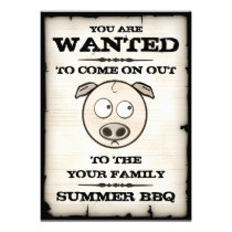 Summer BBQ Wanted Invitations invitations