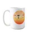 Summer Beach Scene: Vector Drawing mugs