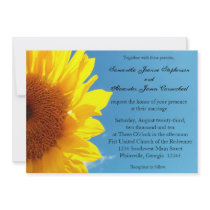 Summer Blue Sky with Yellow Sunflower Personalized Invitations