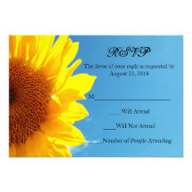 Summer Blue Sky with Yellow Sunflower Personalized Invitations