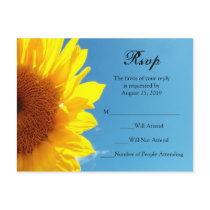 Summer Blue Sky with Yellow Sunflower RSVP Reply Post Card
