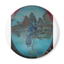 summer bluejay fridge magnets