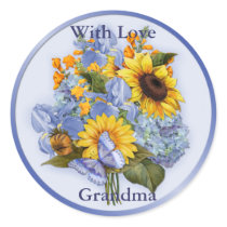 Summer Bouquet - Grandma Round Stickers