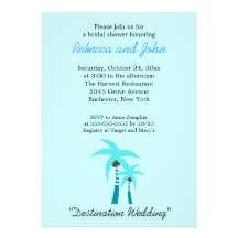 Summer Breeze Palm Tree 5x7 Bridal Shower Invite