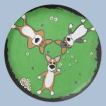 Summer Day Corgi Trio Plate plates