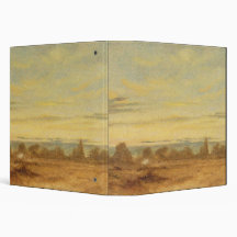 Summer - Evening Landscape (oil on canvas) 3 Ring Binders
