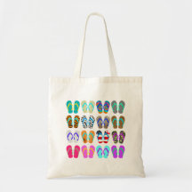 Summer Flip-Flops Chart Tote Bags