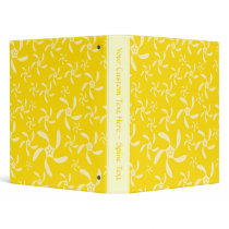 Summer Floral Design. Sunny Yellow. Vinyl Binder