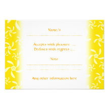 Summer Floral Design. Sunny Yellow. Custom Invitation