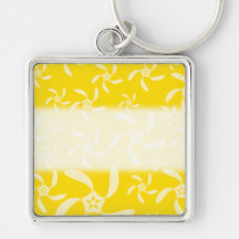 Summer Floral Design. Sunny Yellow. Key Chain