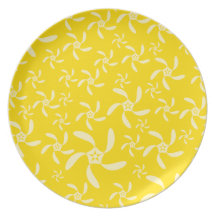 Summer Floral Design. Sunny Yellow. Party Plates