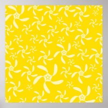 Summer Floral Design. Sunny Yellow. Poster