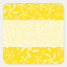 Summer Floral Design. Sunny Yellow. Square Sticker