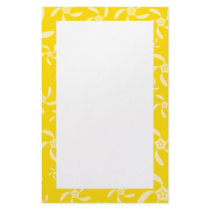 Summer Floral Design. Sunny Yellow. Personalized Stationery