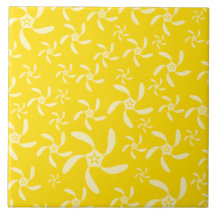 Summer Floral Design. Sunny Yellow. Tiles