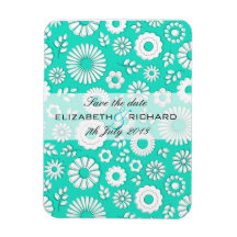 Summer floral turquoise Magnet