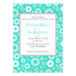 Summer floral turquoise wedding invitation