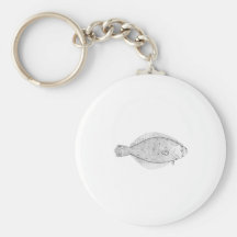 Summer Flounder LIne Art Logo Key Chains