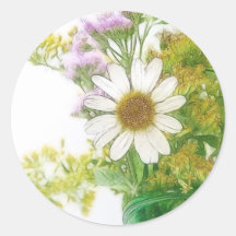 Summer Flowers Bouquet Stickers