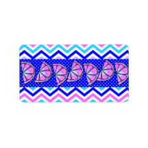 Summer Fun Citrus Fruit Slices Chevron Polka Dots Custom Address Labels