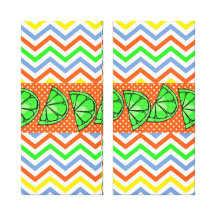 Summer Fun Limes Chevron Polka Dot Novelty Gifts Canvas Print