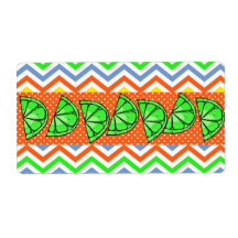 Summer Fun Limes Chevron Polka Dot Novelty Gifts Shipping Label