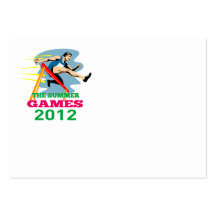 Summer Games 2012 Track and Field Hurdles Business Card Template