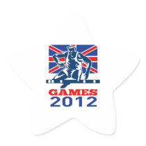 Summer Games 2012 Track and Field Hurdles Sticker