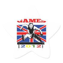 Summer Games 2012 Track and Field Hurdles Stickers