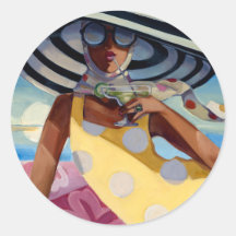 Summer Girl III Round Sticker