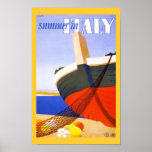 Summer in Italy Vintage Travel Poster