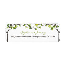Summer Knotted Love Trees Wedding Address Labels
