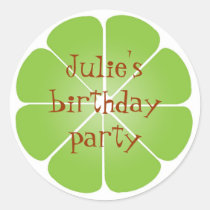 Summer lime green citrus party favour seal sticker stickers
