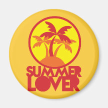 SUMMER LOVER with palm trees Refrigerator Magnet