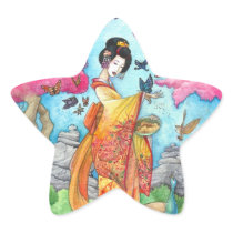 Summer Maiko Geisha Butterfly Star Sticker
