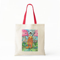 Summer Maiko Geisha Tote Bag, Butterfly Peacock Ar